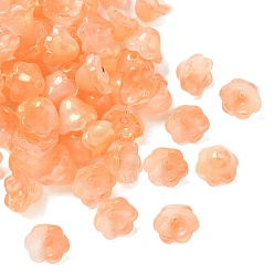 Оранжевый Прозрачные шапочки из стеклянных бусин, с блеском порошок, оранжевые, 12x8 мм, отверстие : 1.4 мм, 1250 шт / 1000 г
