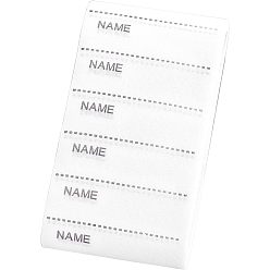 White Polyester Cotton Cloth Name Label Clothing Tags, Garment Accessories, White, 55x15mm, about 1.5m/roll