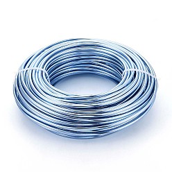 Светло-Голубой Круглый анодированный алюминиевый провод, гибкая металлическая проволока, для изготовления ювелирных изделий, Небесно-голубой, 9 датчик, 3.0 мм, 25 м / 500 г (82 футов / 500 г)