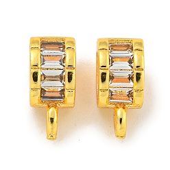 Настоящее золото 18K Латунные поручни из кубического циркония, петля под залог, долговечный, без свинца и без кадмия, реальный 18 k позолоченный, 9.5x4x5 мм, отверстия : 4.5x3 mm и 1.4 мм