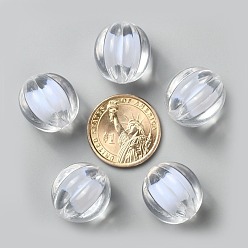 Clear Transparent Acrylic Beads, Bead in Bead, Round, Pumpkin, Clear, 22mm, Hole: 3mm, about 140pcs/500g