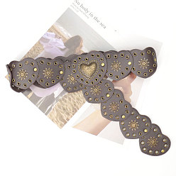 Кокосово-Коричневый Винтажный сплав с цепочными ремнями из искусственной кожи, сердце, античная бронза, кокосового коричневый, 1000 мм