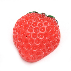 Красный Смола декодирует кабошоны, клубника, красные, 18.5x15x9 мм