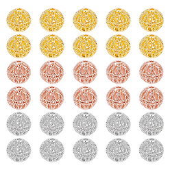 (52) Непрозрачная лаванда 30шт 3 цвета стойка покрытие латунные полые бусины, без кадмия и без свинца, круглые, разноцветные, 10 мм, отверстие : 1.2 мм, 10 шт / цвет