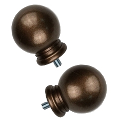 Кокосово-Коричневый 2шт. пластиковая АБС-головка карниза, круглые, кокосового коричневый, 40~41x24.6x34 мм