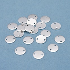 Серебро 304 соединительные звенья нержавеющие, плоско-круглые, серебряные, 10x1 мм, отверстие : 1 мм