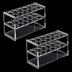 Прозрачный 6 Многофункциональные стеллажи для демонстрации изделий из цилиндрических трубчатых конструкций с отверстиями из стекла, лабораторные принадлежности, прямоугольные, прозрачные, 48x140x90 мм, внутренний диаметр: 16 мм