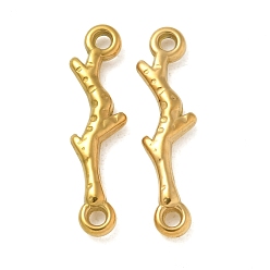 Настоящее золото 18K Ионное покрытие (IP) 304 подвески для ответвлений из нержавеющей стали, реальный 18 k позолоченный, 6.5x21x3 мм, отверстие : 1.6 мм