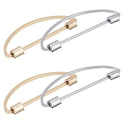 Mixed Color 4 Sets 2 Colors Alloy Bag Handles, with Iron Shim & Screws, Bag Replacement Accessories Mixed Color, 52x159x4mm, 2sets/color