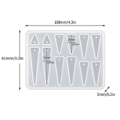 Треугольник Силиконовые формы для подвесок своими руками, формы для литья смолы, для уф-смолы, изготовление изделий из эпоксидной смолы, треугольные, 81x108x5 мм