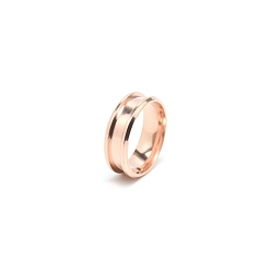 Rose Gold 201 Stainless Steel Grooved Finger Ring Settings, Ring Core Blank, for Inlay Ring Jewelry Making, Rose Gold, Inner Diameter: 21mm, 8mm, Ring Groove: 4.3mm