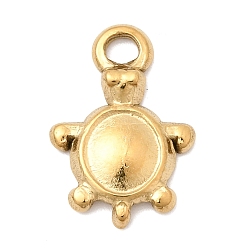 Tortoise Серия океан 304 подвески из нержавеющей стали, золотые, черепаховый шарм, 16x11x2 мм, отверстие : 2 мм