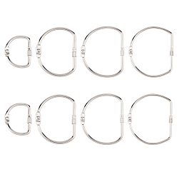 Платина 8 шт. 4 стили железные винтовые карабины-замки, д форма, платина, 45~83.5x38~75x6 мм, 2 шт / стиль