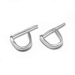 Платина Антикоррозийные 925 серебряные ледорубы с зацепами, Подходит для подвесок с драгоценными камнями в форме пончика Pi Disc, с печатью s925, платина, 10x13x2 мм, штифты : 0.5 мм, длина внутреннего шва: 8мм