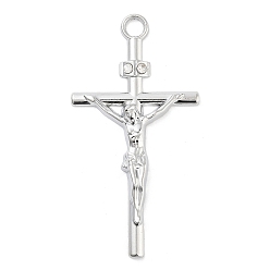 Кристалл Крест сплава горный хрусталь подвески, античное серебро, кристалл, 63.5x33x5 мм, отверстие : 4.5 мм