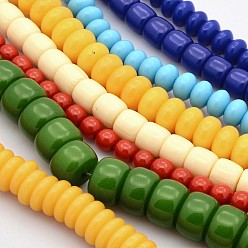 Mixed Color Mixed Style Solid Colour Resin Beads Strands, 4~12x3~8mm, Hole: 1~1.5mm, about 37~90pcs/strand, 11.8 inch~15.0 inch
