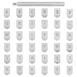 Платина Набор перфораторов из легированной стали, с образцом алфавита и цифр, платина, упаковка: 16.5x11.6x2.2 см