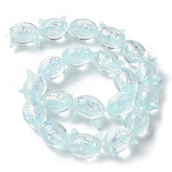 Светло-голубой Нити из фольги в технике лэмпворк, кошка, светло-голубой, 13x15x11~11.5 мм, отверстие : 1.2~1.6 мм, около 20 шт / нитка, 11.89'' (30.2 см)