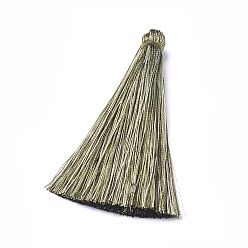 Светло-зеленый Коричневый Большие подвески с кисточкой из хлопковой нити, оливковый, 70~73x9~10 мм