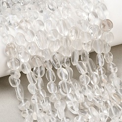 Хрусталь Природных кристаллов кварца бисер нитей, горного хрусталя, самородки, упавший камень, 6~12x5~7x3.5~4.5 мм, отверстие : 0.7~0.8 мм, около 21~24 шт / нитка, 7.87''~8.39'' (20~21.3 см)