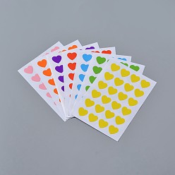 Mixed Color Kraft Paper Stickers, Self Adhesive Inkjet Printing Labels, Heart, Mixed Color, 120x88mm, heart: 14x16mm, about 24pcs/sheet, 12sheets/bag