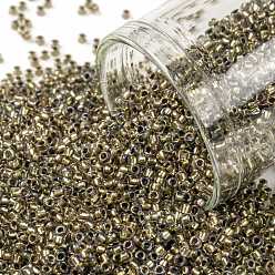 (262) Inside Color Crystal/ Lemon Lined Круглые бусины toho, японский бисер, (262) внутри цветной кристалл / лимонная подкладка, 15/0, 1.5 мм, отверстие : 0.7 мм, о 3000шт / бутылка, 10 г / бутылка