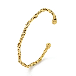 Золотой 304 женские браслеты-манжеты с закрученными открытыми манжетами из нержавеющей стали, золотые, внутренний диаметр: 2-1/2x2-1/8 дюйм (6.3x5.4 см)