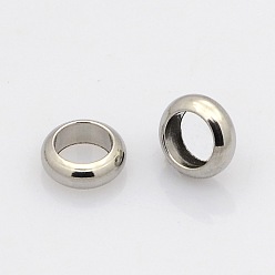 Stainless Steel Color Ring 304 Stainless Steel Spacer Beads, Metal Findings for Jewelry Making Supplies, Stainless Steel Color, 6x2mm, Hole: 4mm