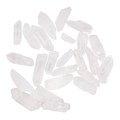 Clear Natural Quartz Crystal Beads, Nuggets, Tusk Shape, Dyed, Clear, 6~9x18~26mm, Hole: 0.85mm, about 23pcs/box
