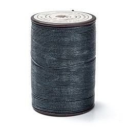 Темно-серый Круглая вощеная нить из полиэстера, микро шнур макраме, витой шнур, для шитья кожи, темно-серый, 0.55 мм, около 131.23 ярдов (120 м) / рулон