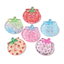 (52) Непрозрачная лаванда 4-кнопка с отверстием пластиковая кабошон, помидор, разноцветные, 24x25x3 мм, отверстие : 2 мм