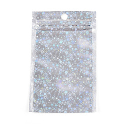 Серебро Блестящая голографическая звезда пластиковая упаковка инь-ян пакеты с застежкой-молнией, верхние пакеты с самозапечатыванием, прямоугольные, серебряные, 15.9x9x0.01 см, односторонняя толщина: 2.5 мил(0.065мм)