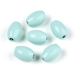 Светло-голубой Окрашенные распылением деревянные бусины Schima, рис, светло-голубой, 12~12.5x7.5~8.5 мм, отверстие : 2~2.5 мм
