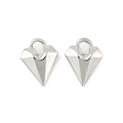 Платина Латунные подвески, сердце, стойки покрытие, долговечный, без кадмия и без свинца, платина, 26x20.5x7.5 мм, отверстие : 4.5x6 мм