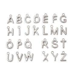 Нержавеющая Сталь Цвет 26 шт. 304 подвески из нержавеющей стали, Письмо ~ Z, цвет нержавеющей стали, 9~9.5x2~8.5x2 мм, отверстие : 1.2 мм