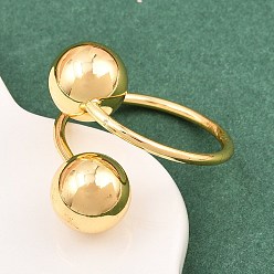 Настоящее золото 18K Латунные кольца-манжеты для женщин, долговечный, стойки покрытие, реальный 18 k позолоченный, внутренний диаметр: 20 мм