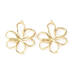 Золотой 304 подвески из нержавеющей стали, полые цветок прелести, золотые, 38x32x4.5 мм, отверстие : 1.6 мм