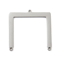 Нержавеющая Сталь Цвет Не тускнеет 304 элементы люстр из нержавеющей стали, лазерная резка, форма арки, цвет нержавеющей стали, 25x25x1 мм, отверстие : 1.2 мм