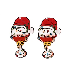 Drink Акриловые подвески с рождественской тематикой, пить, 49.5x28x2 мм, отверстие : 1.6 мм