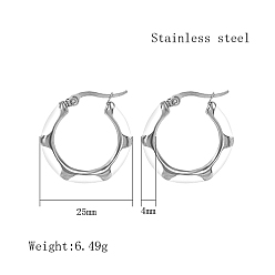Нержавеющая Сталь Цвет 304 обруч серьги из нержавеющей стали эмаль, серьги обруч для женщин, кольцо, цвет нержавеющей стали, 25x4 мм