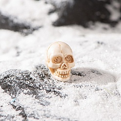 Skull Миниатюрные фигурки из смолы на Хэллоуин, аксессуар для кукольного домика, череп, 11x12 мм