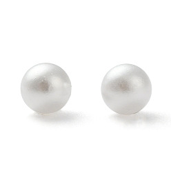 White No Hole ABS Plastic Imitation Pearl Round Beads, Dyed, White, 5mm, about 5000pcs/bag