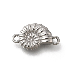 Нержавеющая Сталь Цвет 304 подвески из нержавеющей стали, Ссылки в форме ракушки, анти-тускнение, цвет нержавеющей стали, 18.5x10.5x3.5 мм, отверстие : 1.5 мм