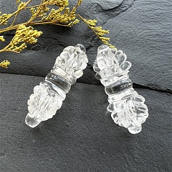 Cristal de cuarzo Decoraciones de exhibición vajra de cristal de cuarzo natural, suministros de decoración del hogar, 50x20 mm