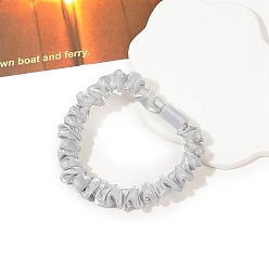 Светло-серый Резинки для волос из органзы для женщин и девочек, светло-серый, 10x60 мм