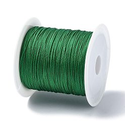 Зеленый Нейлоновый шнур с китайским узлом, нейлоновый шнур для изготовления украшений, зелёные, 0.4 мм, около 28~30 м / рулон