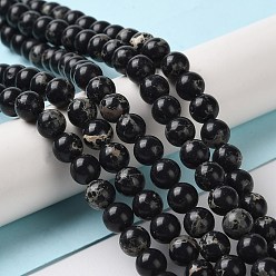 Black Synthetic Imperial Jasper Dyed Beads Strands, Round, Black, 6mm, Hole: 1.4mm, about 60~62pcs/strand, 14.72''~15.28''(37.4~38.8cm)