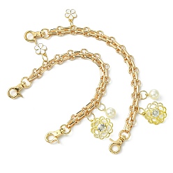 (52) Непрозрачная лаванда 2ручки для сумок с железной цепочкой, сплав эмали цветок и абс пластик имитация жемчуга бретельки для сумок, разноцветные, 255 мм