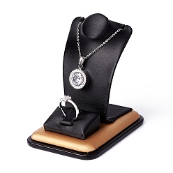 Черный Деревянные гвоздики с ожерельями из искусственной кожи, с губкой и бумажной карточкой, чёрные, 6.3x9.1x8.9 см