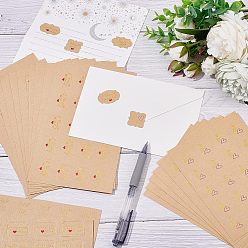 Mixed Patterns Olycraft 400Pcs 8 Style Kraft Paper Sealing Stickers, Label Paster Picture Stickers, for Gift Packaging, Mixed Patterns, 2~2.3x2.3~3cm, 50pcs/style